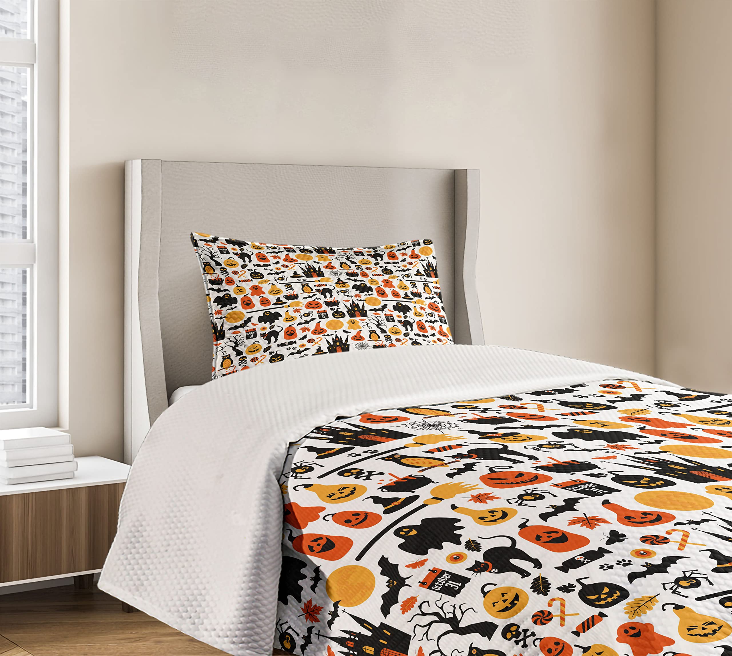 Amazon.co.jp: Lunarable ハロウィンベッドスプレッド ハロウィーン